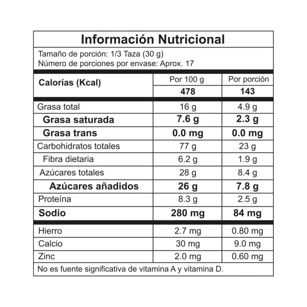 Granola TOSH crunchy chocolate semiamargo (500 gr)
