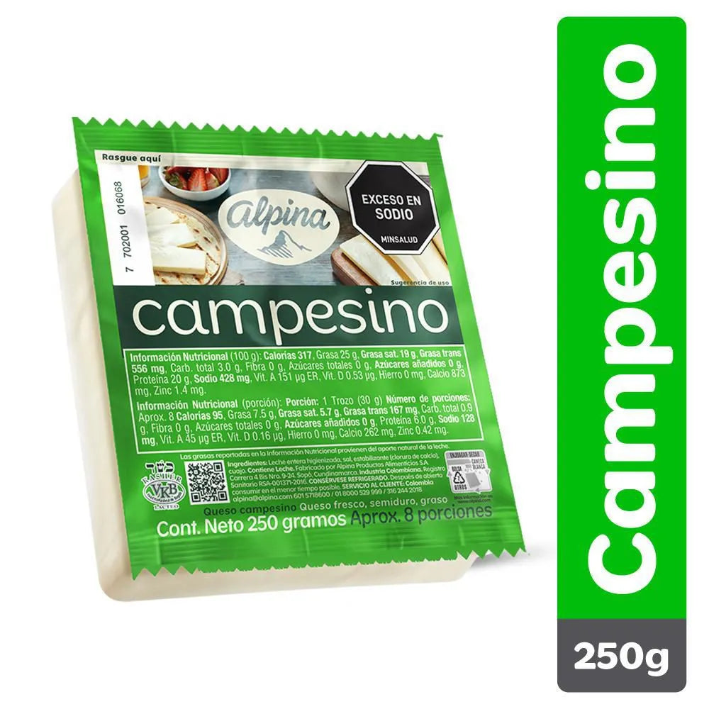 Queso Campesino ALPINA bloque (250 gr)